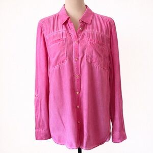 FDJ French Dressing Jeans Pink Viscose Button Up Shirt Size M NWT